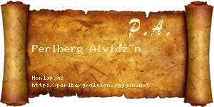Perlberg Alvián névjegykártya